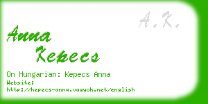 anna kepecs business card